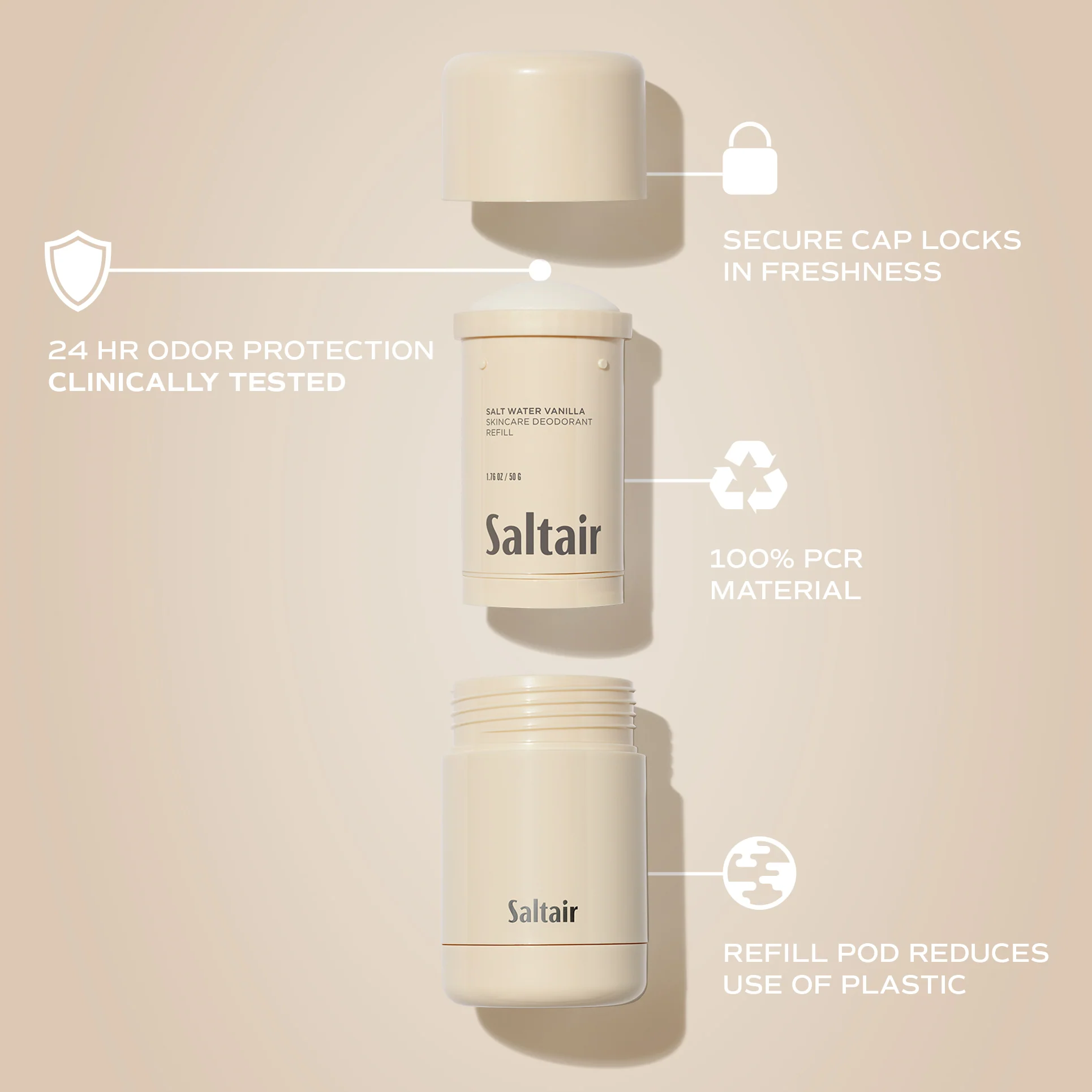 Salt Water Vanilla - Skincare Deodorant - Image 4